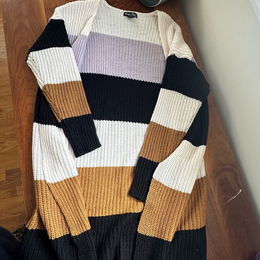 Elegant Striped Women's Cardigan